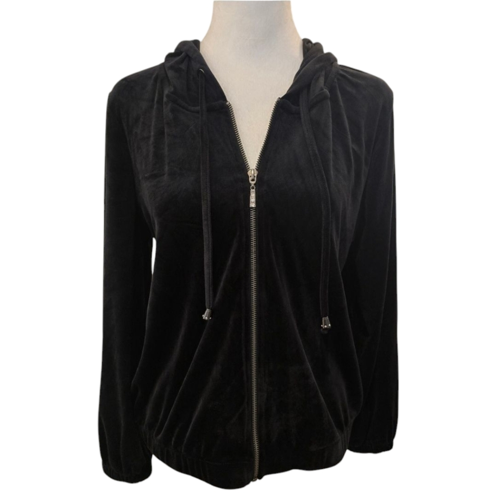 Cable & Gauge Velour Zip Up Hoodie Size S